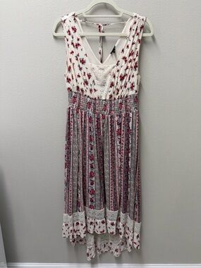 Torrid Maxi Dress Pink & Red Floral High-Low Hem Torrid Size 00